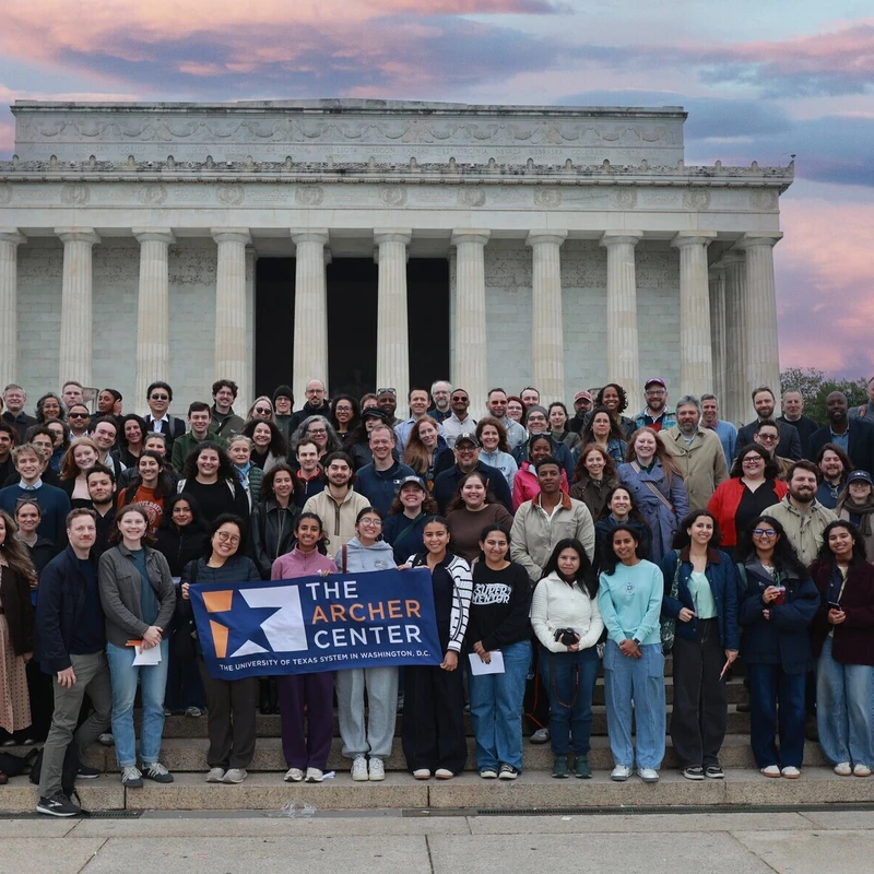 Alumni Gather at the Lincoln Memorial at Sunrise