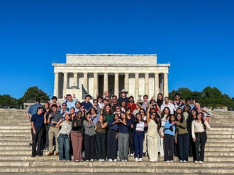 Archer Fellows in front of the Lincoln Memorial